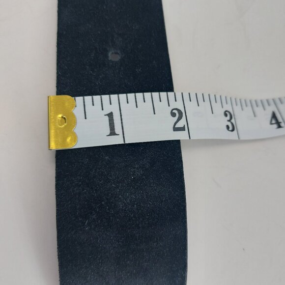 Halston Heritage Wide Black Leather/Suede Belt - Picture 10 of 12